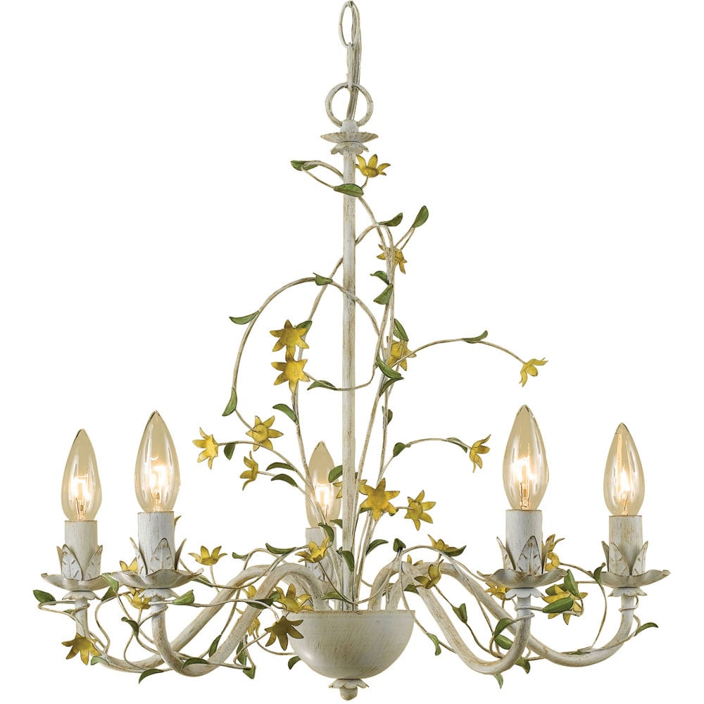 AF Lighting 7046-5H Grace Five-Light Star Flower Chandelier (Cream) - Chandeliers For Bedrooms by Overstock.com