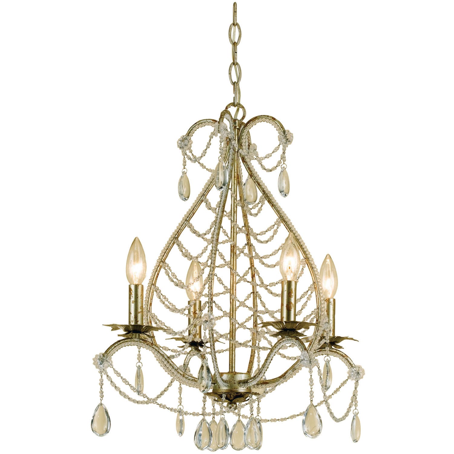 AF Lighting 7008-4H Belinda Mini Chandelier (Soft Gold) - Chandeliers For Bedrooms by Overstock.com