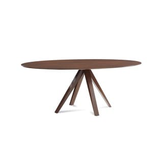 Saloom Nova 42 x 80 Ellipse Maple Smooth Top Custom Dining Table in Walnut Finish