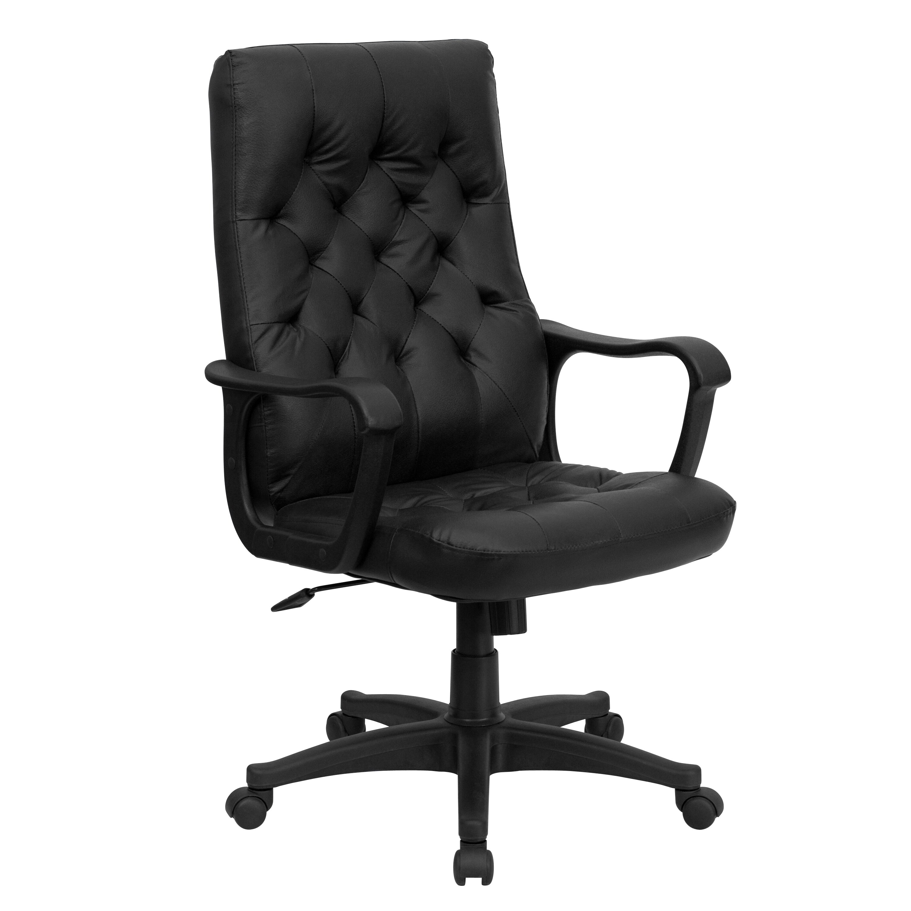 Ruspite Traditional Black Leather Executive Adjustable Swivel Office