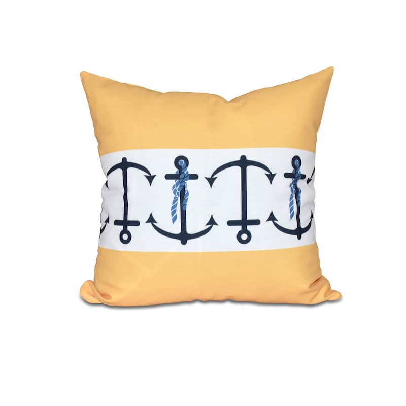 Anchor Stripe Print 26-inch Throw Pillow