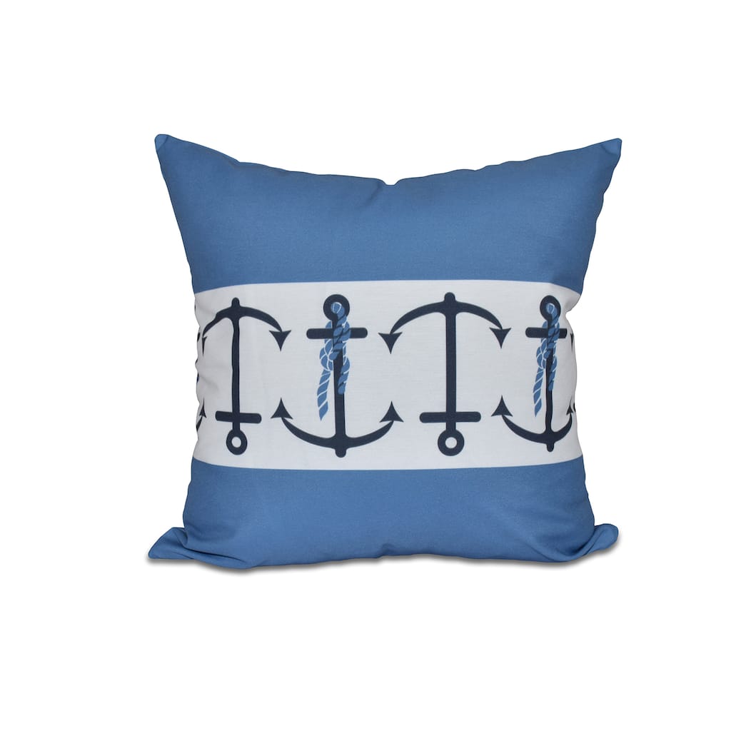 Anchor Stripe Print 26-inch Throw Pillow