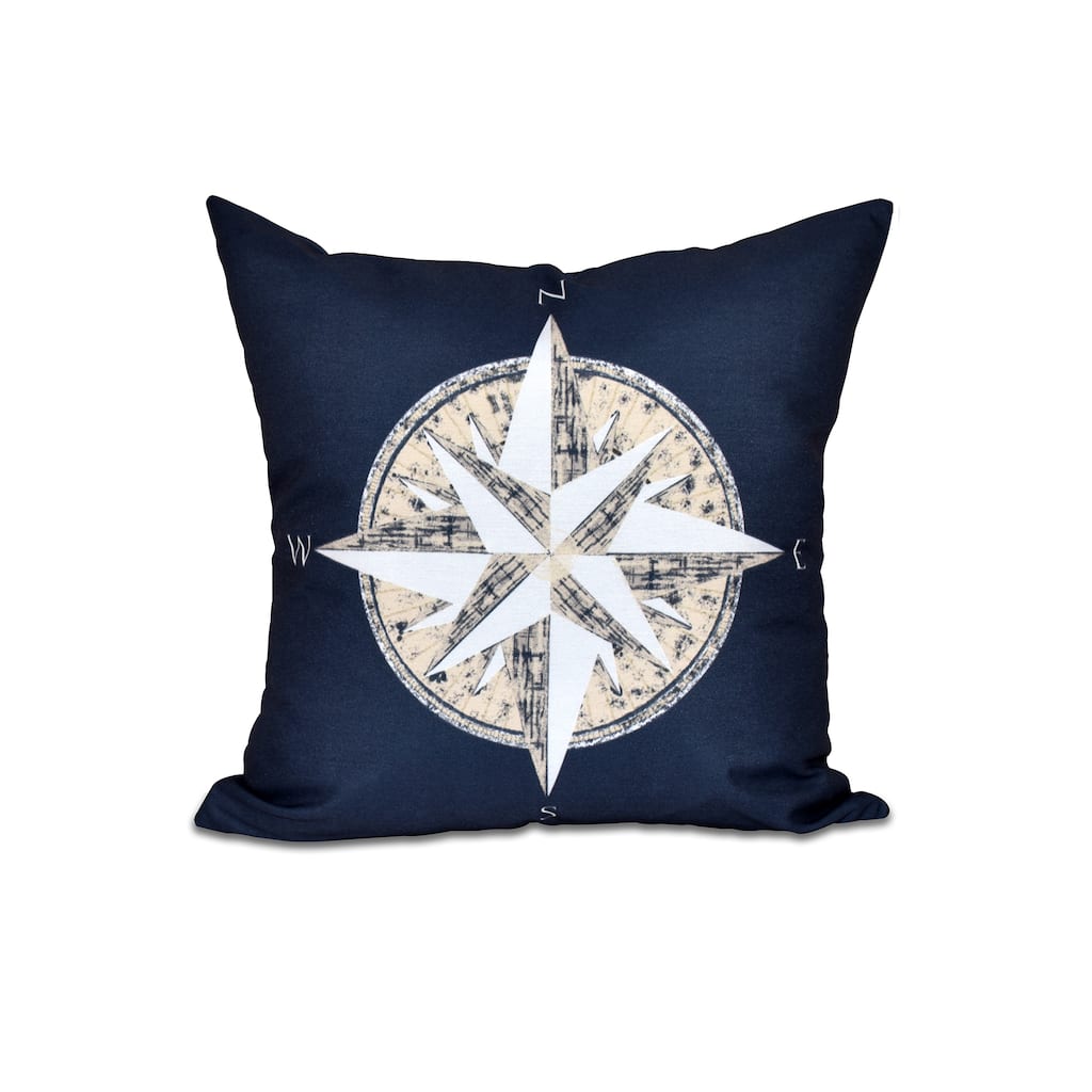 Compass Geometric Print 18-inch Throw Pillow