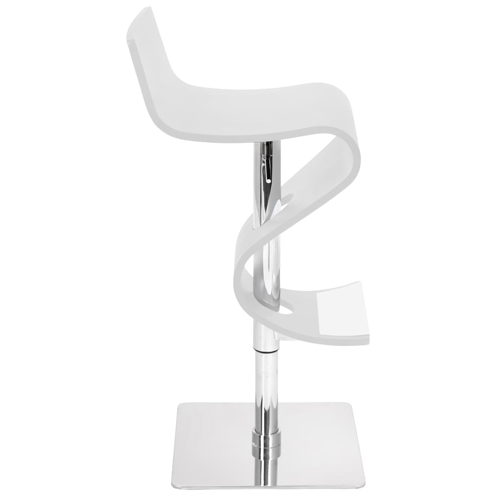 viva contemporary white wood adjustable barstool