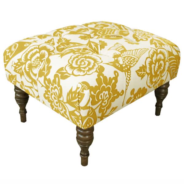 Skyline Furniture Canary Maize Tufted Ottoman Overstock 11529314
