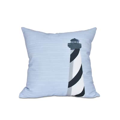 Light House Geometric Print 18-inch Throw Pillow