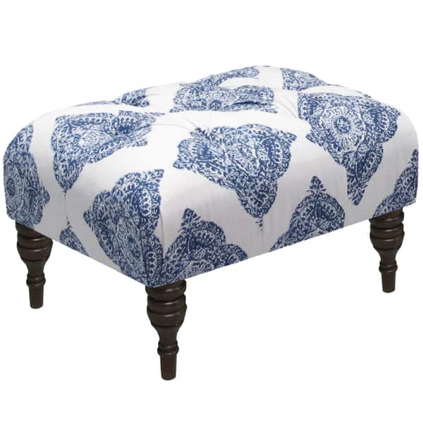 Skyline Furniture Mani Indigo Tufted Ottoman Overstock 11529330