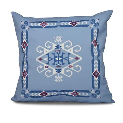 Jodhpur Border 3 Geometric Print 20-inch Throw Pillow