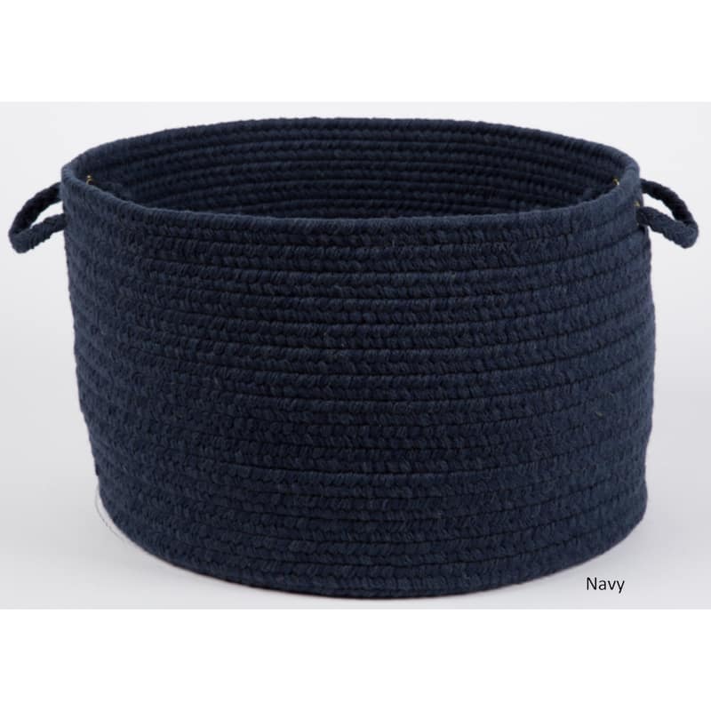 Rhody Rug Woolux Braided Wool Basket - Navy