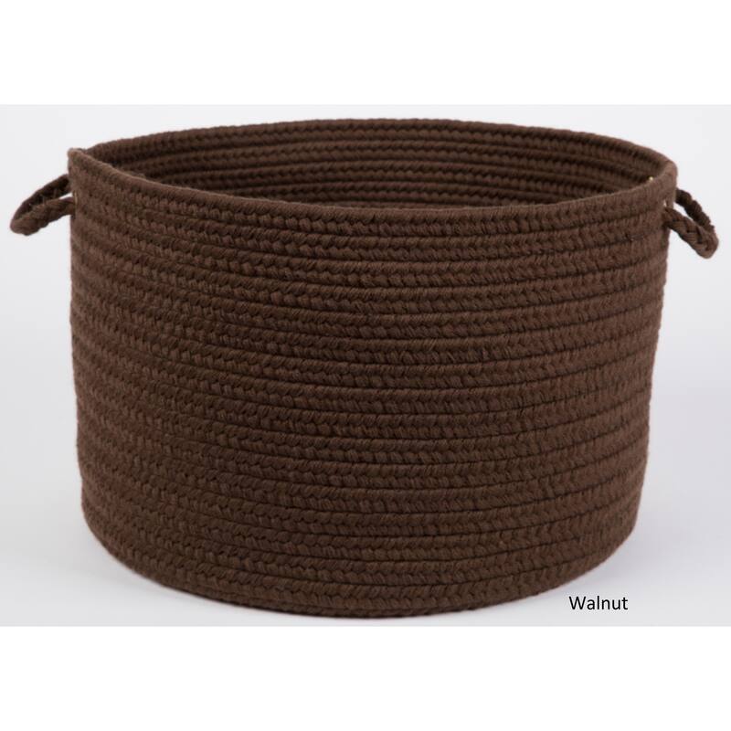 Rhody Rug Woolux Braided Wool Basket - Walnut