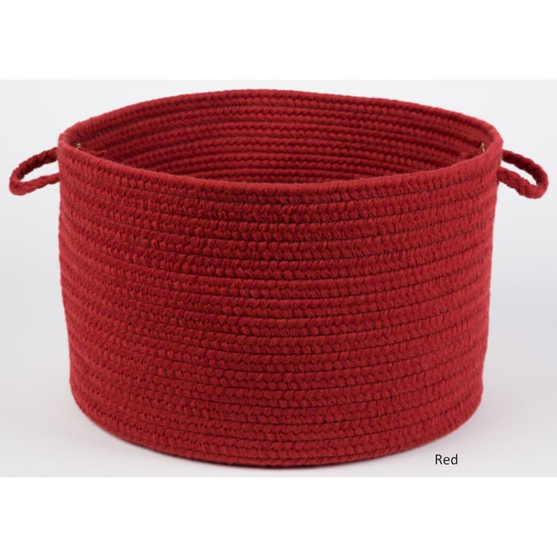 Rhody Rug Woolux Braided Wool Basket - Scarlet
