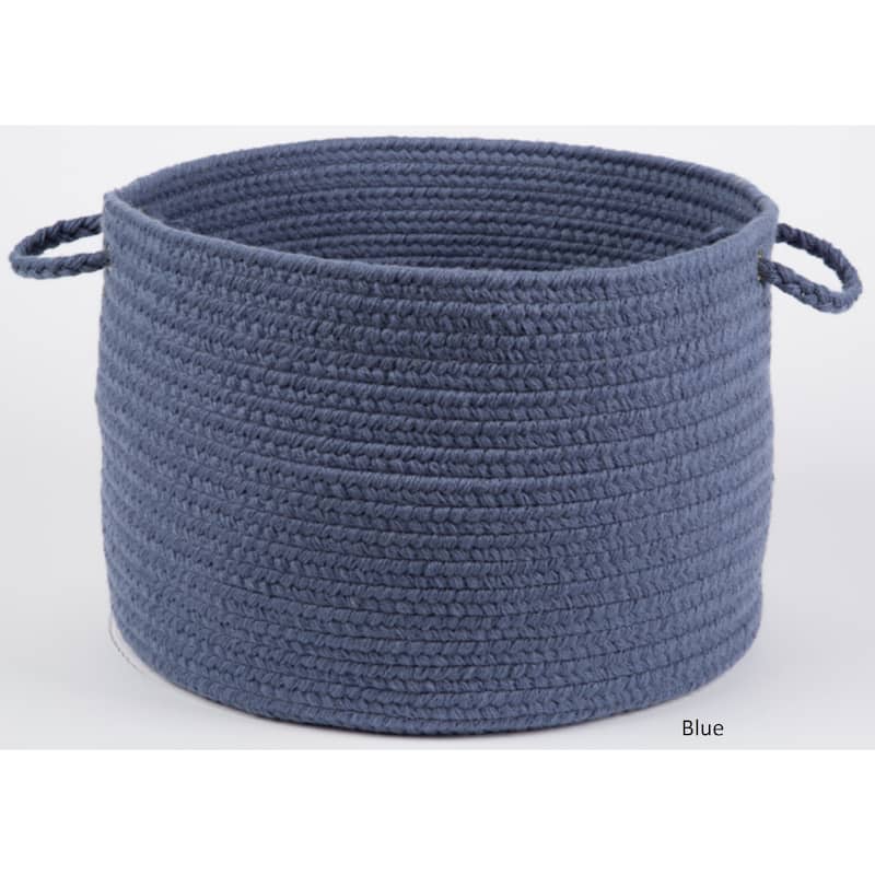Rhody Rug Woolux Braided Wool Basket - Sailor Blue