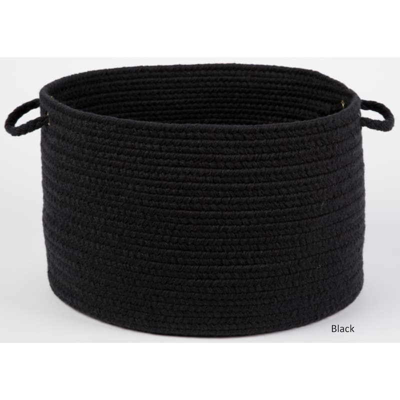 Rhody Rug Woolux Braided Wool Basket - Black