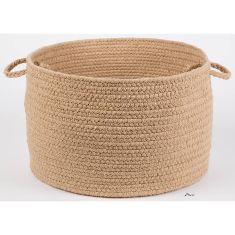 Rhody Rug Woolux Braided Wool Basket - Wheat