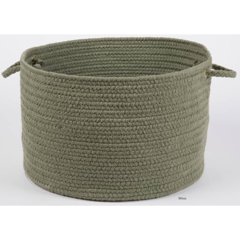 Rhody Rug Woolux Braided Wool Basket - Moss Green
