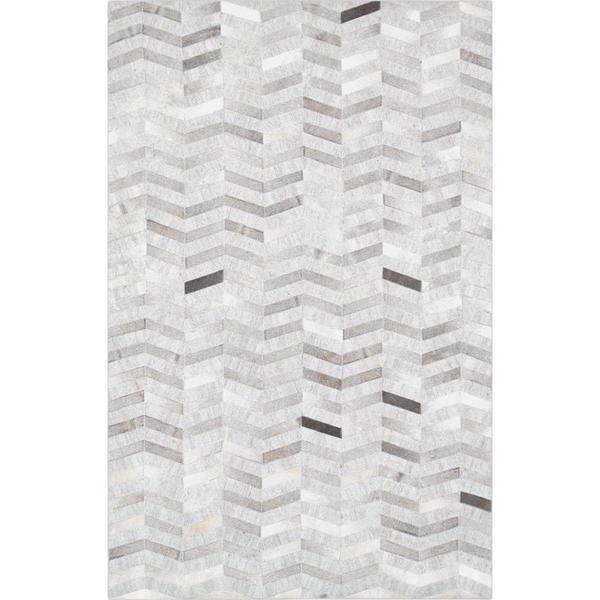 Shop Pasargad Chevron Silver Cowhide Rug 2 X 3 2 X 3