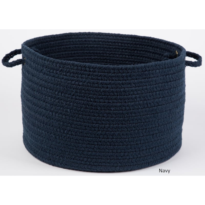 Rhody Rug Madeira 12 x 18-inch Braided Basket - Navy