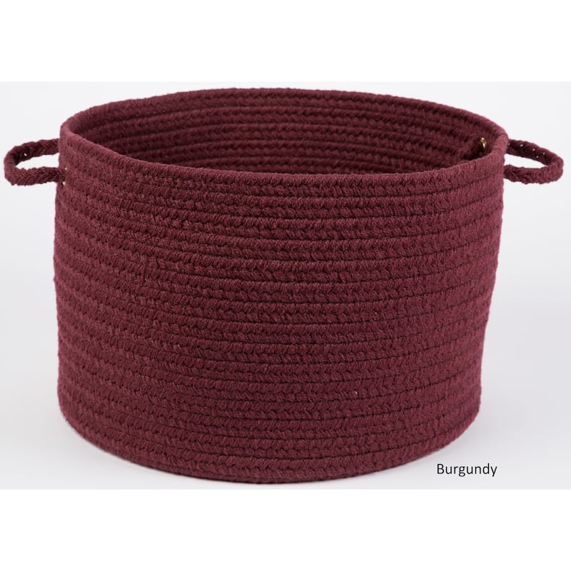 Rhody Rug Madeira 12 x 18-inch Braided Basket - Burgundy