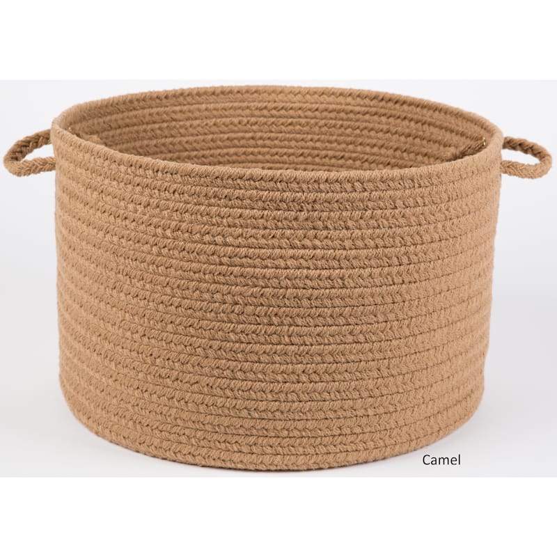 Rhody Rug Madeira 12 x 18-inch Braided Basket - Camel