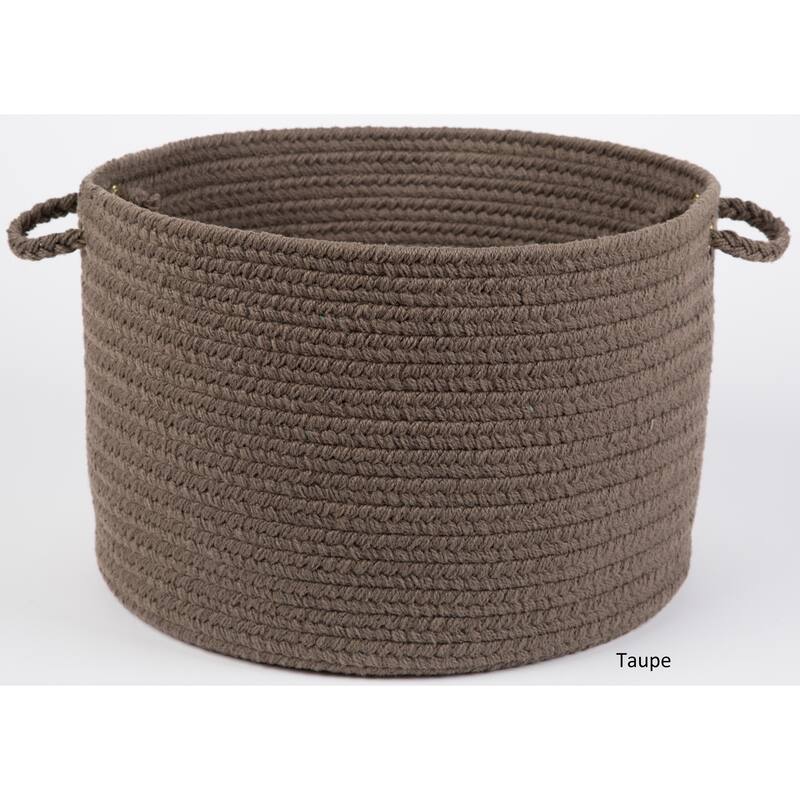 Rhody Rug Madeira 12 x 18-inch Braided Basket - Dark Taupe