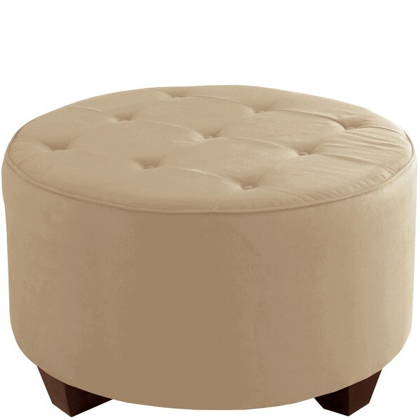 Shop Skyline Furniture Premier Oatmeal Tufted Round Cocktail Ottoman