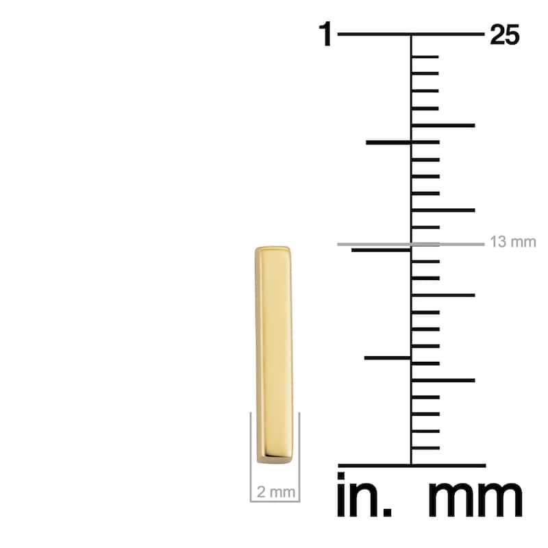 10k Gold Bar High Polish Earrings