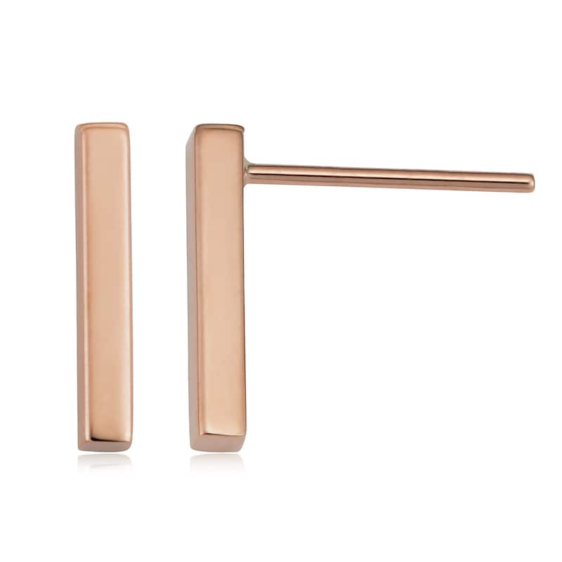 10k Gold Bar High Polish Earrings