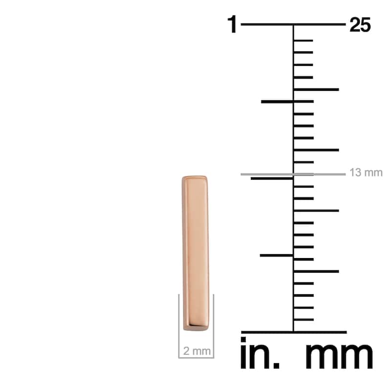 10k Gold Bar High Polish Earrings