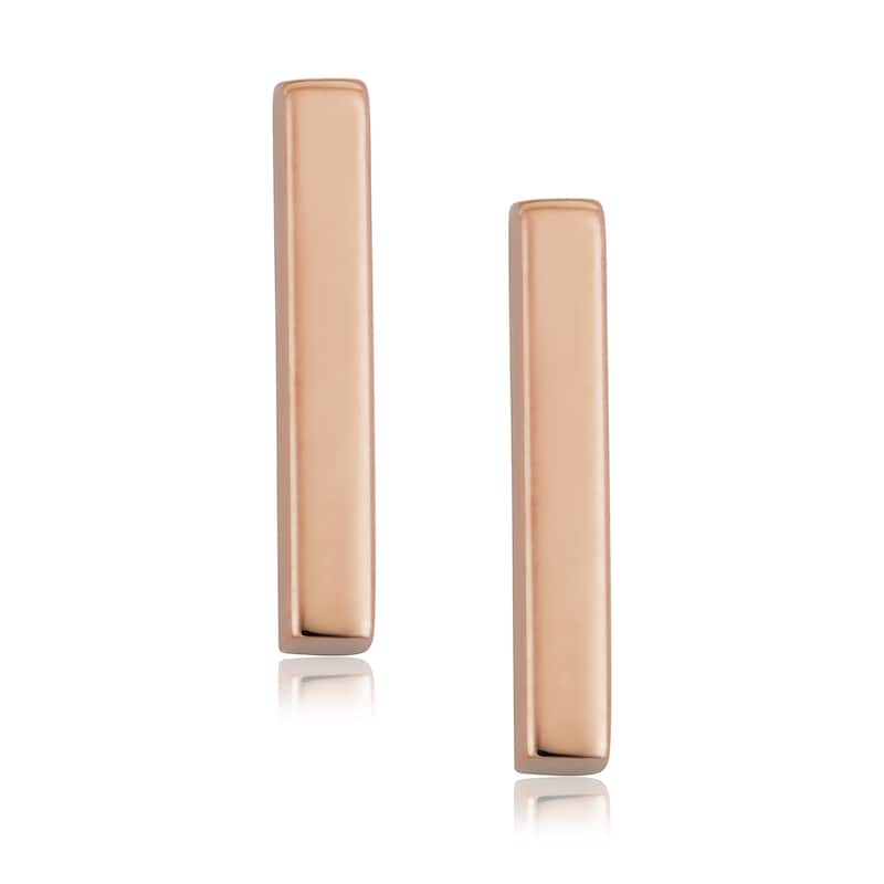 10k Gold Bar High Polish Earrings