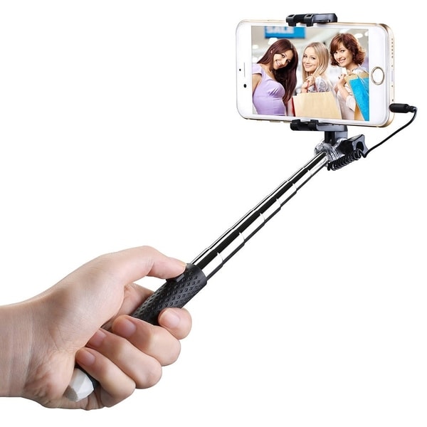 Shop Mpow Black Mini Extendable Monopod Selfie Stick with 3.5mm Wire