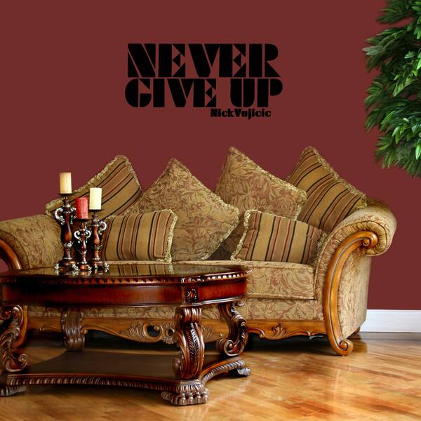 Never Give Up quote Wall Art Sticker Decal - Bed Bath & Beyond - 11533018