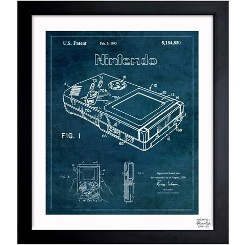 Oliver Gal 'Gameboy 1993' Framed Blueprint Art