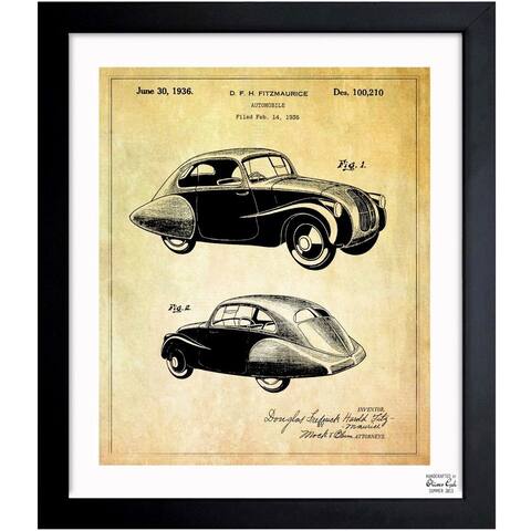 Oliver Gal 'Design for an Automobile 1936' Framed Blueprint Art