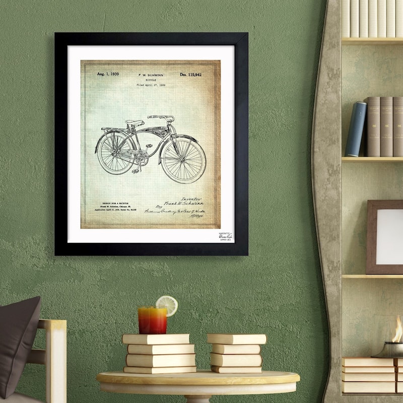 Oliver Gal 'Schwinn Bicycle 1939' Framed Blueprint Art - On Sale - Bed ...