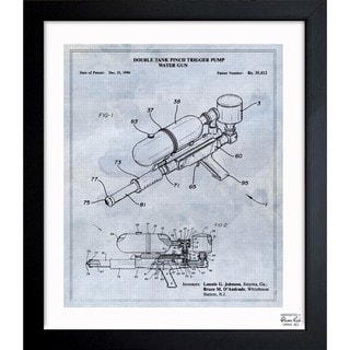 Oliver Gal 'double Tank Punch Trigger Pump Water Gun 1996' Framed Art 