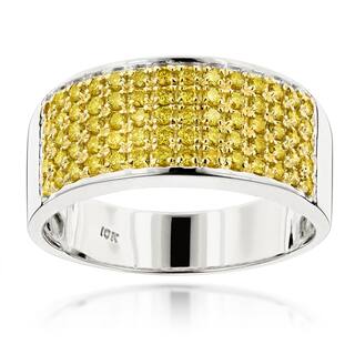 luxurman designer 10k gold mens 1 34ct tdw yellow diamond wedding ring - Yellow Diamond Wedding Ring luxurman designer 10k gold mens 1 34ct tdw yellow diamond wedding ring - Yellow Diamond Wedding Ring
