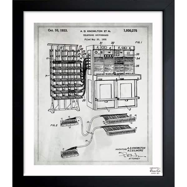 Oliver Gal 'Telephone Switchboard 1933' Framed Blueprint Art - yellow ...