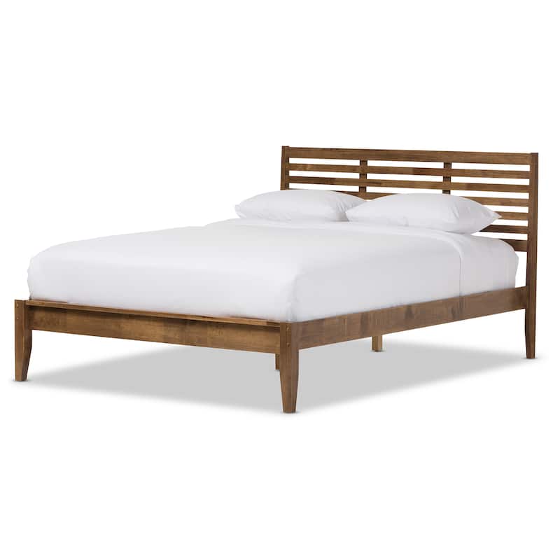 Contemporary Wood Platform Bed by Baxton Studio - Queen