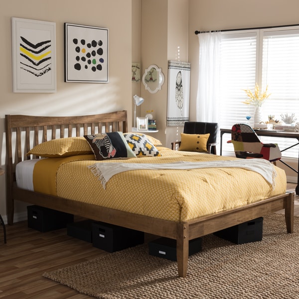 Contemporary Wood Platform Bed by Baxton Studio Bed Bath