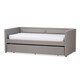 preview thumbnail 14 of 14, Contemporary Fabric Daybed with Trundle by Baxton Studio Grey