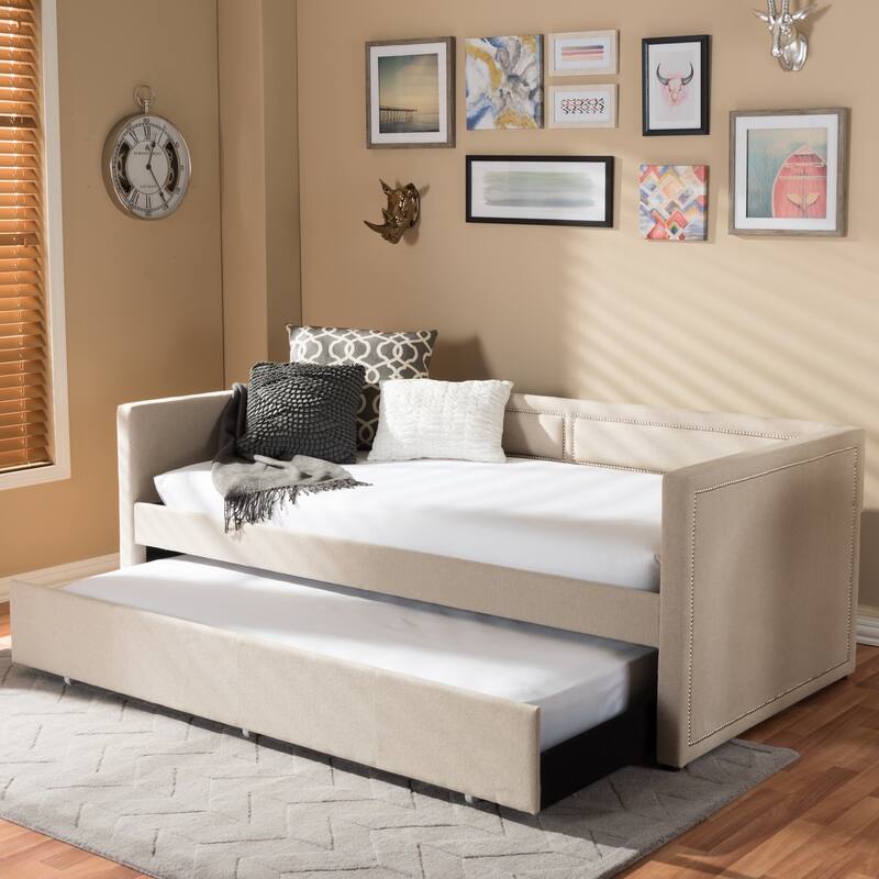 Contemporary Fabric Daybed with Trundle by Baxton Studio