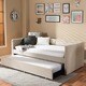 preview thumbnail 4 of 14, Contemporary Fabric Daybed with Trundle by Baxton Studio