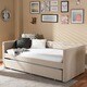 preview thumbnail 5 of 14, Contemporary Fabric Daybed with Trundle by Baxton Studio