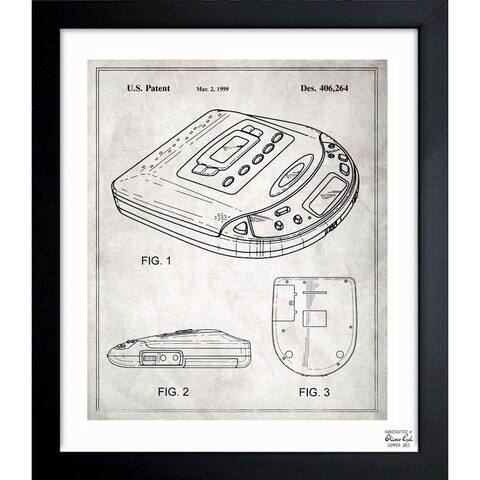 Oliver Gal 'Portable CD-player 1999' Framed Blueprint Art