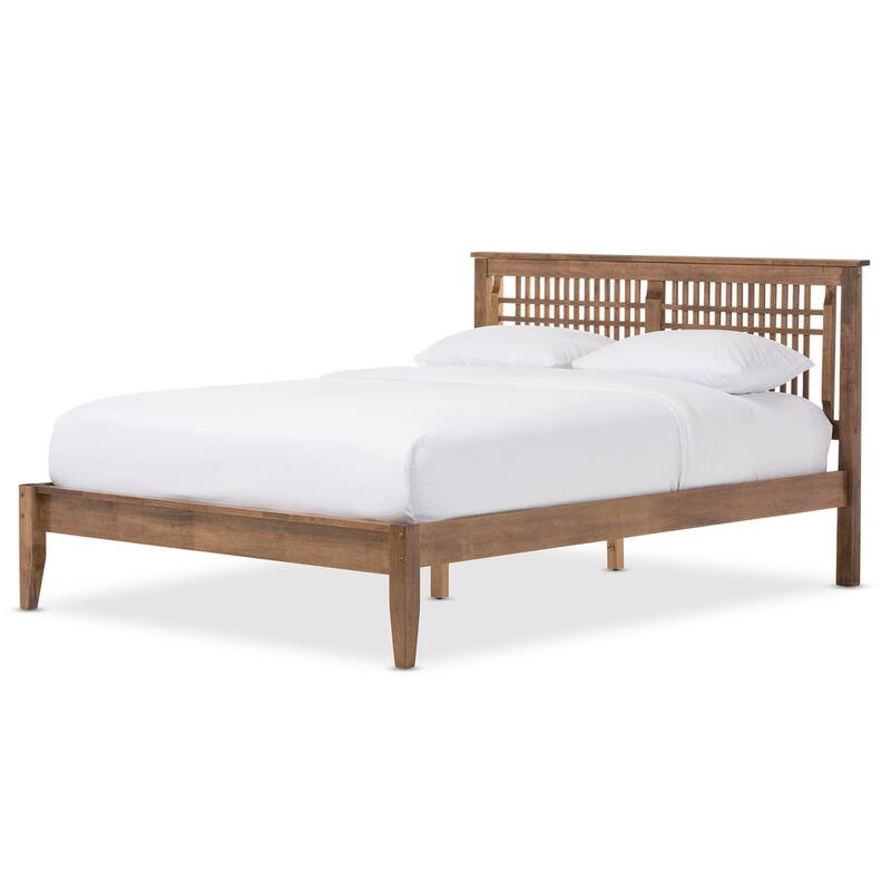 Contemporary Wood Platform Bed by Baxton Studio - Full