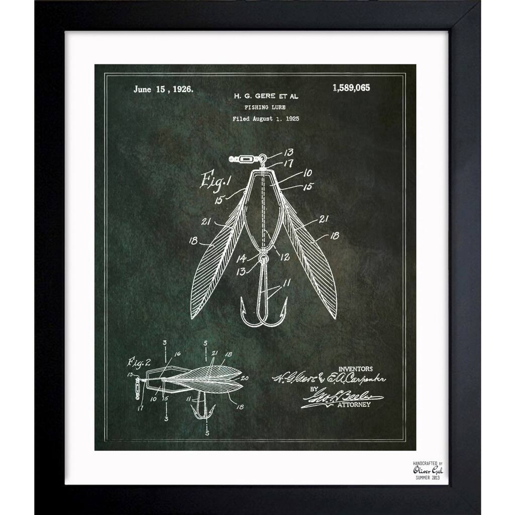 Oliver Gal 'Fishing Lure 1925' Framed Blueprint Art