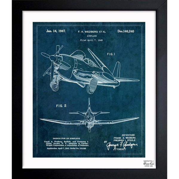 Shop Oliver Gal 'Airplane 1947' Framed Blueprint Art - On ...
