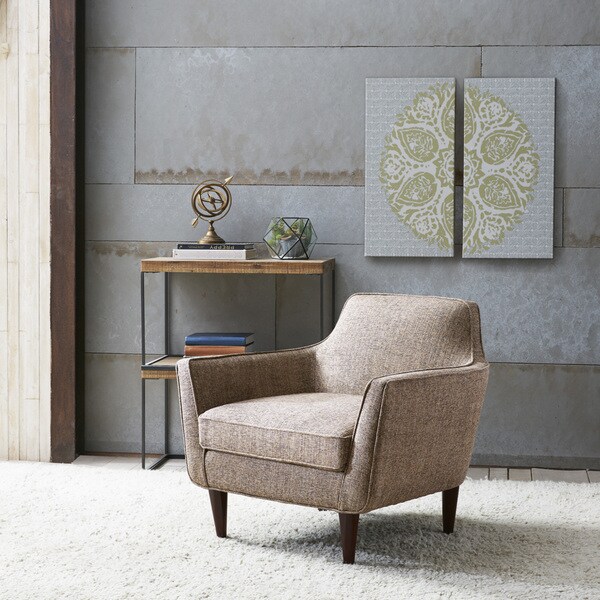 Carson Carrington Cruz Mid Century Tan Tweed Chair