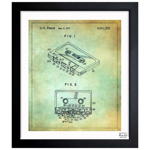 Oliver Gal 'Cassette Tape Recorder, 1977' Framed Blueprint Art