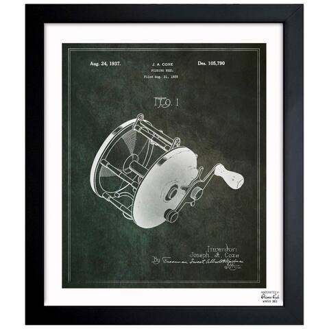 Oliver Gal 'Fishing Reel 1937' Framed Blueprint Art
